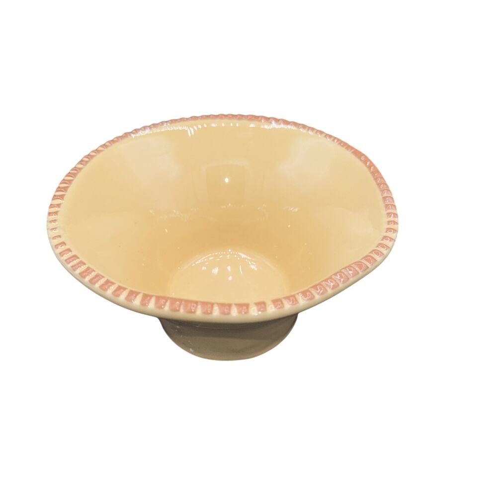 Target HOME Deep Soup Cereal Bowl Yellow 7" Italy Pie Crust Edges Terracotta
